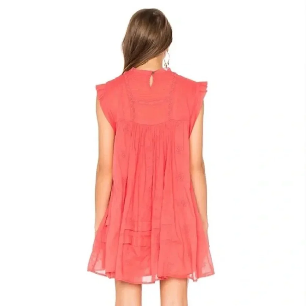 Free People Nobody Like You Babydoll Minidress Coral Size XS